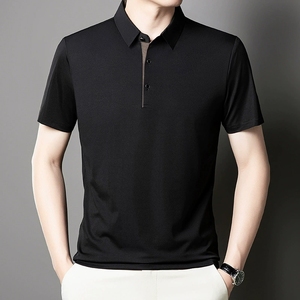 Polo da uomo alla moda a tinta unita, T-shirt a maniche corte semplici ed eleganti, top estivi - Ingrosso <span class=keywords><strong>abbigliamento</strong></span> uomo - Product Image 3