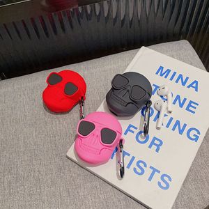 Ốp tai nghe không dây hình đầu lâu dành cho Airpods 1 2 3 4 Pro, chất liệu silicon mềm, kèm móc khóa, bảo vệ hộp tai nghe - Product Image 2