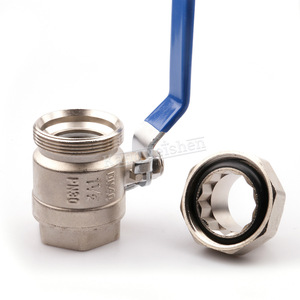 Vanne à bille en acier inoxydable DN32 1 1/4 pouce filetée pour le contrôle du débit d'eau, utilisation industrielle - Product Image 2