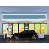 IP67 4000/5000 Nits Tanpa Kipas 55 Inci Papan Menu Digital Drive Thru Dua Sisi Luar Ruangan 24/7 Konstruksi Logam Kaca Android
