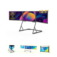 Écran portable Quad 18,5 pouces, extension d'écran QHD IPS, connexion Type-C, support pliable en aluminium pour ordinateurs portables