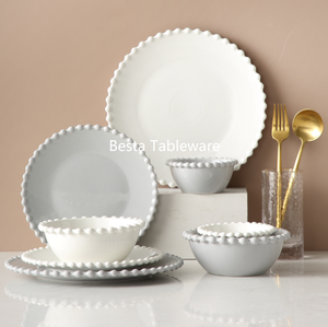 Juego de Platos de Porcelana para Boda <span class=keywords><strong>Besta</strong></span> Shanxi DDP, con Perlas, para Fiestas - Product Image 5