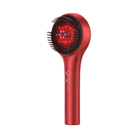 Brosse de massage du cuir chevelu électrique à lumière rouge 650nm, 3 couleurs, 3 vitesses, pétrissage EMS, pour la croissance des cheveux, vente en gros sur mesure