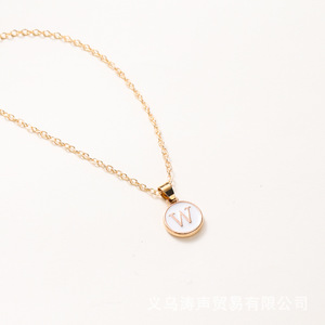 Collier simple avec lettre, chaîne en alliage de zinc de 52 cm, pendentif, cadeau unisexe, accessoire de bijouterie - Product Image 4