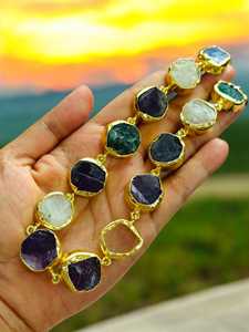 Collier à cordes multi-pierres pour femmes Produit en vrac fait à la main Forme et taille personnalisées - Product Image 2