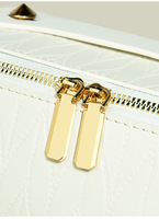 Sac de maquillage portable en cuir PU pour femmes, imperméable, pour trousse de toilette, fermeture éclair, multifonctionnel, étui à cosmétiques de voyage