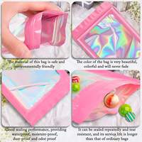 Sacs d'emballage zip-lock en feuille holographique pour bijoux, brillant à lèvres, petite entreprise, pochette d'échantillon en mylar anti-odeur, sacs-cadeaux