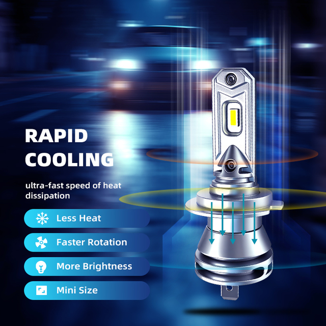 H7 1:1 LED Headlight Plug & Play H11/H4 9006/9005 Bulb IP68 Waterproof 6000K 4200 Lumens Universal Fitment