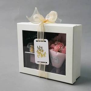 Recyclable Custom Luxury Ribbon Printing Wedding Packaging <b>Bridesmaid</b> Gift <b>Box</b> with Window for Women - Product Image 1