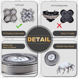 Skull Shaver Carver PRO 4 Cabezales Cuchilla de repuesto Afeitado en seco y húmedo Cabezales giratorios Inoxidable Compatible Pitbull Palm Butterfly Kiss - Product Image 3