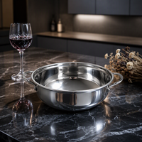 Nouvel ensemble de batterie de cuisine 12 pièces en acier inoxydable, comprenant une poêle à double fond, une casserole à lait/soupe, compatible four, avec couvercles en verre, vente en gros usine