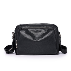 Bolso Cruzado de Cuero Genuino para Hombre, Pequeño, Negro, Ligero, para Uso Diario - Product Image 5