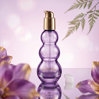 Vente en gros usine – Flacon pompe en verre de 85 ml de forme irrégulière, vide, pour cosmétiques et soins de la peau, emballage en vrac, faible MOQ