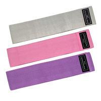 Entrenamiento en casa logotipo personalizado venta al por mayor ejercicio gimnasio antideslizante resistente 3 niveles tejido elástico resistencia cadera muslo glúteos bandas conjunto