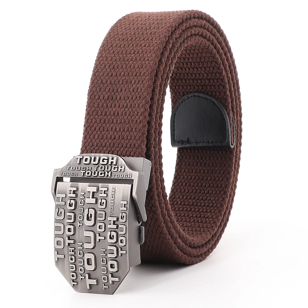 Groothandel 3.8Cm Breedte Custom Nylon Polyester Riem Mode Retro Legering Gesp Mannen Sport En Vrije Tijd Riem