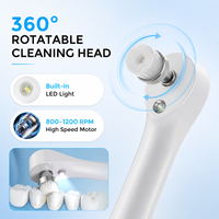 Nettoyeur dentaire électrique avec lumière LED, 5 modes, polisseur sonique pour les dents avec 6 têtes interchangeables, éliminateur de plaque et de tartre pour usage domestique