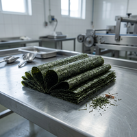 Tiras de Alga Nori Tostada y Sazonada, en Rodajas Largas de 6 y 7 Cortes, para Preparación de Sushi, Listas para Consumir, de Uso Comercial