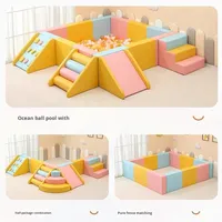Área de Juego Interior para Educación Temprana, Tobogán de Entrenamiento Sensorial, Valla para Bebés, Paquete de Escalada