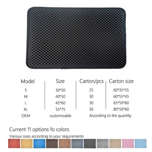 MSD-ZC001 Custom Waterproof Easy Clean Double Layer Honeycomb Design <b>Cat</b> <b>Litter</b> Trapper EVA <b>Cat</b> <b>Litter</b> Mat with Non Slip Backing - Product Image 2
