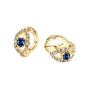 Nuovi stili, nuove tendenze, squisita personalità geometrica di alta qualità, zircone blu cubico, occhi diabolici, orecchini opachi INS - Product Image 5