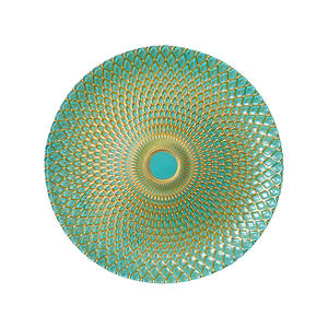 Placas de cargador Modelos de borde con cuentas Placas ovaladas Oro transparente en vidrio templado Newell Boda creativa Placa redonda moderna personalizada 100 - Product Image 3