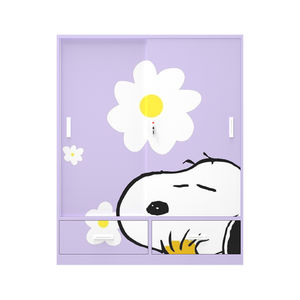 ตู้เสื้อผ้าเหล็กพิมพ์ลายสำหรับเด็กเล็กสีสดใสขอบเรียบแขวนแบบล็อคได้ - Product Image 2