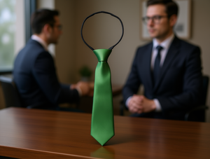 Cravatta Elastica Lucida 6.5x28cm Verde in Poliestere Tinta Unita per Decorazione Casual - Product Image 2