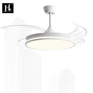 Ventilateur de plafond avec lustre 42 pouces, ventilateur de plafond rétractable invisible, ventilateur de plafond intelligent à 3 couleurs, variateur d'intensité lumineuse, Ventilador De Techo - Product Image 4