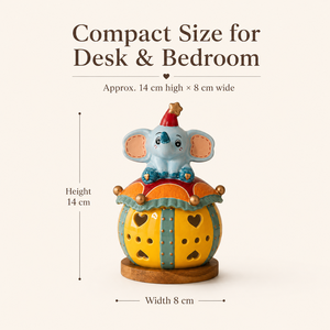 Mini Lampe <span class=keywords><strong>de</strong></span> Chevet Céramique Éléphant Cirque, Projecteur Portable Cœur et Ombre, Petite Figurine Animale pour Enfants, <span class=keywords><strong>Aide</strong></span> au Sommeil - Product Image 6