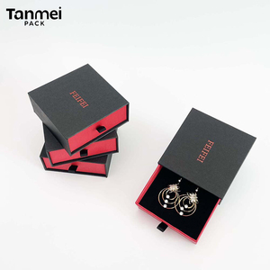 Custom Logo Cardboard <b>Black</b> Jewelry Packaging <b>Box</b> Paper <b>Box</b> with <b>Black</b> Foam Insert for Necklace Ring Bracelet Gift - Product Image 5