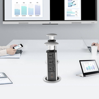 Tour de prises électrique rétractable OEM AI 20W avec port Type C pour îlots de cuisine et tables de conférence