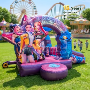 Castillo Inflable Comercial con Certificación CE, K-POP, de PVC de 0.55mm, con Tobogán, para Niños, para Alquiler - Product Image 3