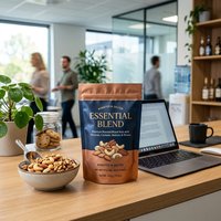 Sachet Doypack Personnalisé en PE Recyclable avec Fenêtre Transparente pour Biscuits, Bonbons, Snacks, Noix et Graines