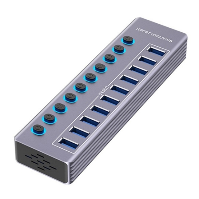 Good Quality U310 10-in-1 USB 3.0 Extension HUB USB Power Charging Station with Individual Switch Ship Time