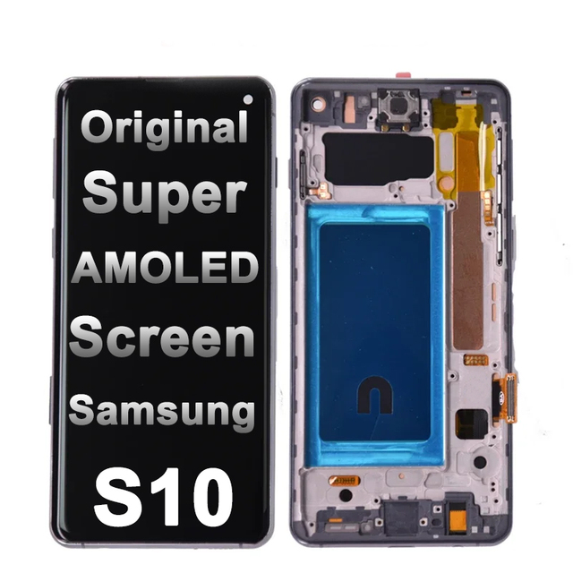 6.1" S10 Original Super AMOLED Screen for Samsung S10 Touch Screen Panel with Frame Samsung S10 LCD Display SM-G973F G973U G973W