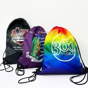 Sac à cordon personnalisé avec logo, imprimé sur mesure, en tissu nylon 210D, sac à cordon pour l'épicerie, sac filet à cordon - Product Image 2