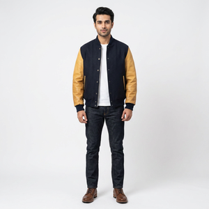 Custom 2025 New Arrival Customizable Letterman <b>Jacket</b> Premium Classic Button Vintage <b>Baseball</b> Custom Logo Varsity <b>Jacket</b> <b>for</b> <b>man</b> - Product Image 1