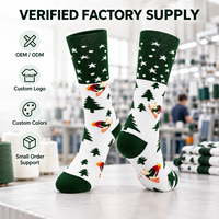 Chaussettes en coton personnalisées pour les fêtes d'hiver, épaisses, motif sapin de Noël, tricot doux, vente en gros directe d'usine