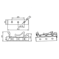 Adaptor Pemasangan PCB Miniatur DIN Rail C45 35mm dengan Braket Papan Sirkuit Rel Penghalang Stasioner untuk PCB