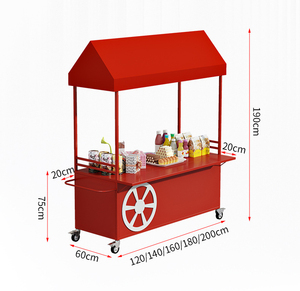 Carritos Móviles de Venta Ambulante, Carrito Comercial Utilitario con Puestos de Exhibición para Mercado Nocturno, Estantes para Puestos de Flores, Carritos Móviles de Promoción - Product Image 2