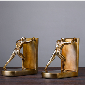 现代当代强力男子铜色树脂艺术装饰书立黄色圣诞家居装饰客厅HXY品牌 - Product Image 3