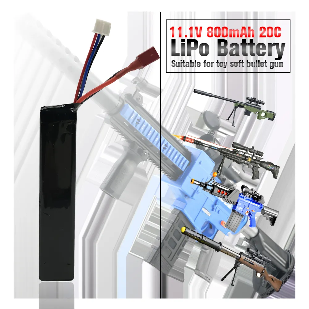 Lityum iyon piller DTP502096 5020120 3S 11.1V 1000mAh 1200mAh 20C 25C Lipo pil paketi için Airsoft silah