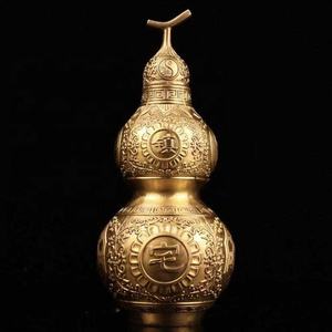 Ornement de <span class=keywords><strong>gourde</strong></span> Feng Shui <span class=keywords><strong>Wu</strong></span> Calabash, pendentif <span class=keywords><strong>Lou</strong></span>, sculpture de décoration pour la maison, décoration de table, décoration dorée porte-bonheur - Product Image 4