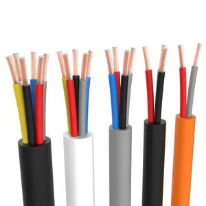 Câble électrique rond en cuivre, pièces, connecteur de fil électrique, câble d'alimentation isolé en pvc, 2 fils 5 fils 16mm
