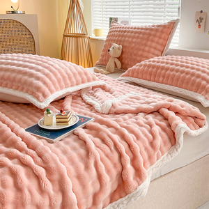 Bon marché, vente en gros, couverture chaude en flanelle pour l'hiver, décoration d'intérieur, lapin doux, <span class=keywords><strong>fausse</strong></span> <span class=keywords><strong>fourrure</strong></span>, couvertures en polaire - Product Image 5
