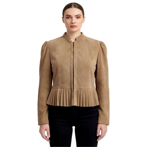 Blazer Bohème Vintage pour Femme en Cuir de Mouton Véritable Brodé de Perles, Coupe-Vent, Chauffant, Personnalisable, Idéal pour les Soirées - Product Image 1