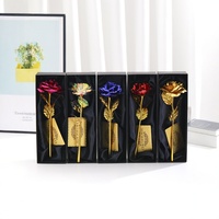 Kotak Hadiah Mawar Emas Berlapis Foil Mewah, Dapat Digunakan Kembali, Ramah Lingkungan untuk Hari Ibu, Hari Valentine, Festival Qixi