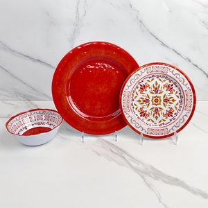 Nhựa Dã Ngoại món ăn đặt 12 cái Bộ đồ ăn đặt tấm tùy chỉnh in ấn cao cấp melamine khách sạn Bộ đồ ăn đồ ăn - Product Image 4