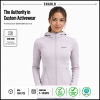 Veste de performance Cross Chill pour femme, à capuche, bleu acier, tricotée, hydrofuge, coupe athlétique, pour activités de plein air et de sport, automne, avec logo, vente en gros