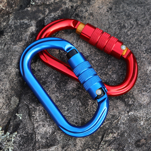 JRSGS Locking Carabiner Aluminum Clip Hook Straight Gate Snap Hook D-ring Locking 25KN Carabiners 7108TN 7075 Aviation Aluminum
